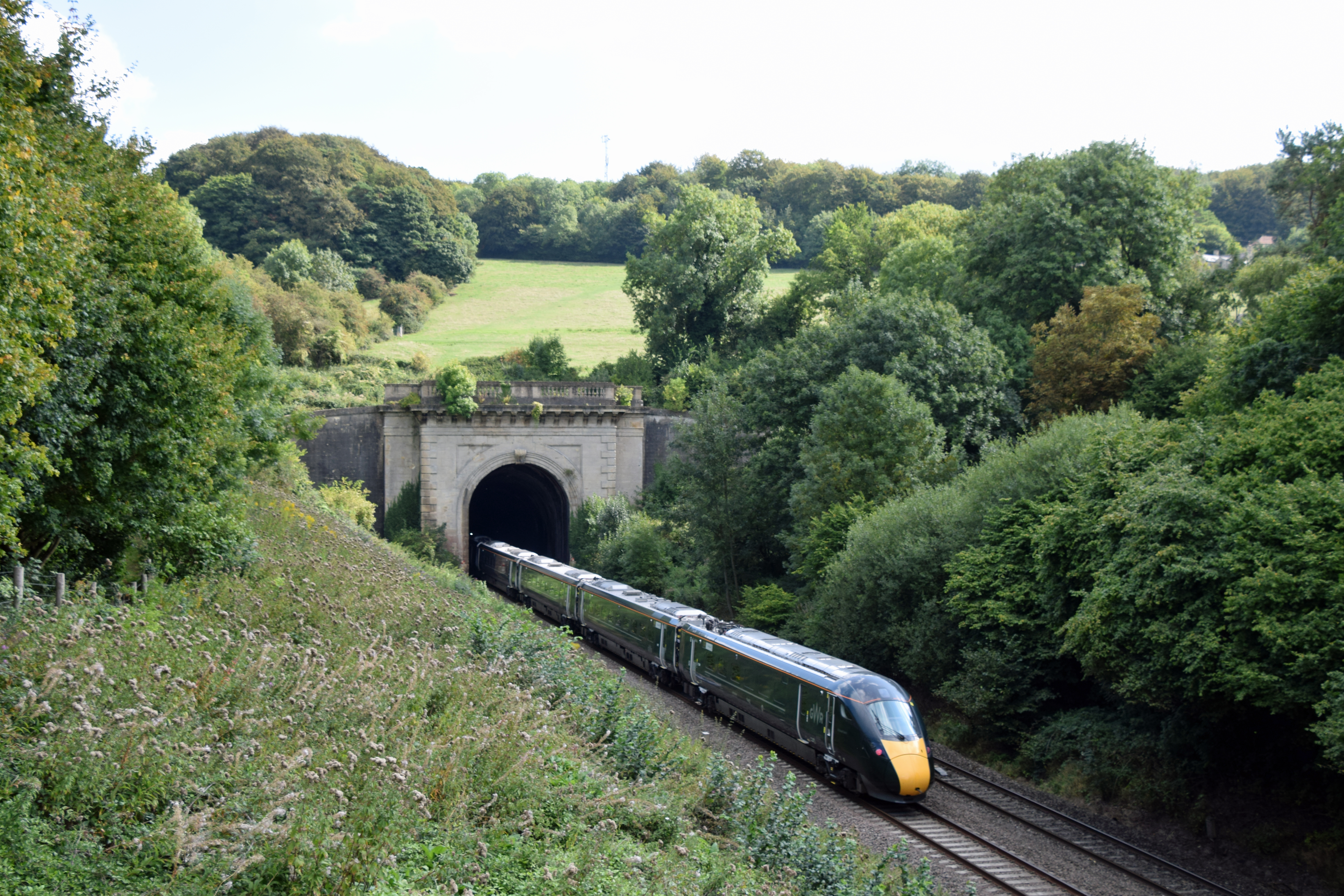 train travelling through tunnel